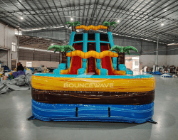 18ft tropic shock commercial dual lane center climb inflatable wat 5 18ft Tropic Shock Dual Lane Waterslide